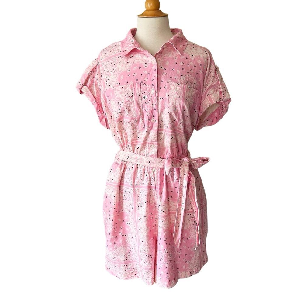 Lane Bryant Pink Safari Paisley Romper - Size 14 - Picture 3 of 10